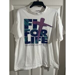 Fit For Life Jesus Shirt Christian Sz L Vintage John 10:10